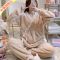 月子服法兰绒产后产妇孕妇睡衣女秋冬季哺乳衣加厚加绒珊瑚绒套装 套头绒-粉KT猫 M码建议[80-105斤]
