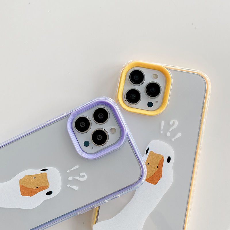 魔画(MOHUA)问号鸭适用苹果13手机壳三合一透明iPhone12promax全包11/XS硅胶XR糖果色软壳mini