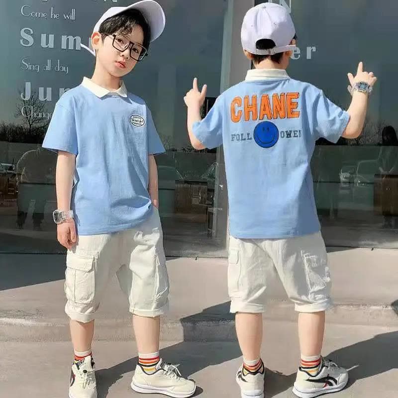 男童t恤短袖韩版潮流有领儿童夏装休闲上衣中大童POLO衫棉质宽松莎丞图片