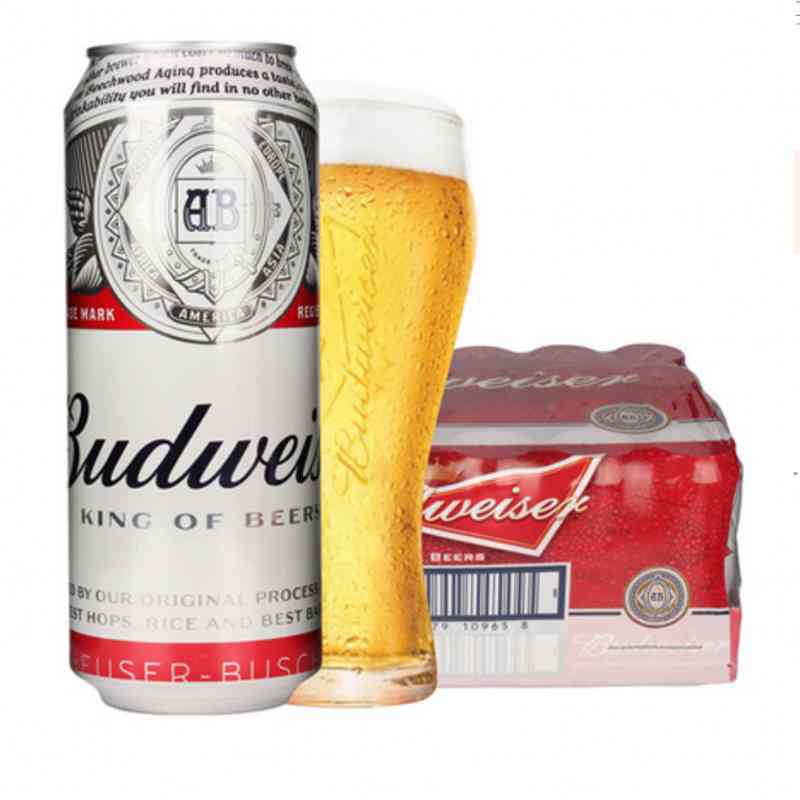 budweiser英国进口百威啤酒老百威500ml24听易拉罐整箱