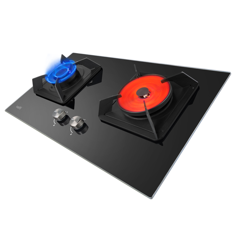 华帝(vatti)燃气灶JZT-i8H01B天然气4.5KW大火力1000℃聚能鸳鸯灶妈妈灶一级能效节能钢化玻璃双眼灶具高清大图