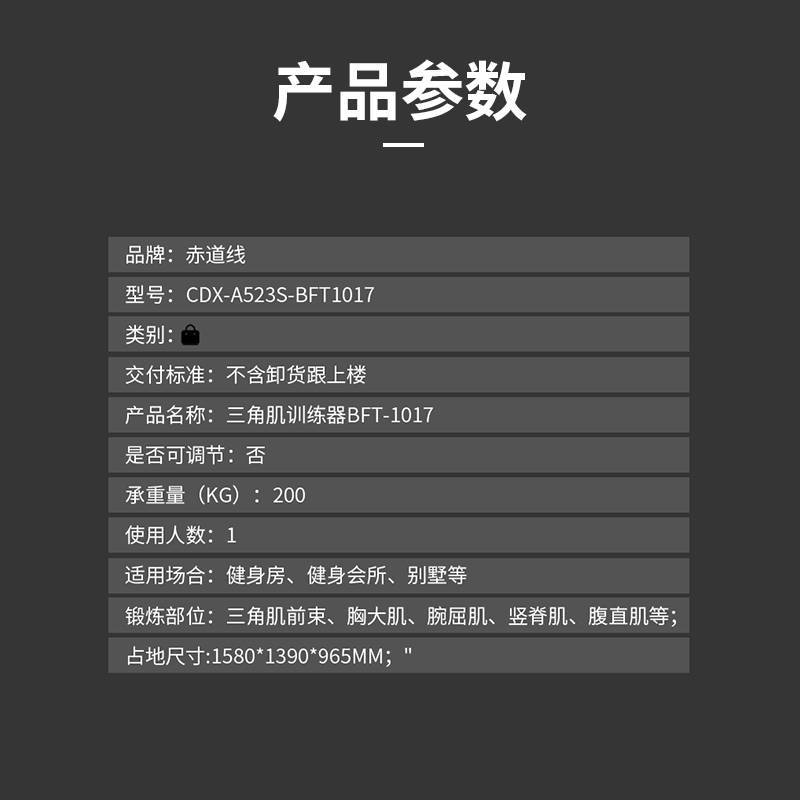 赤道线 三角肌训练器健身综合训练器 不含哑铃片CDX-A523S-BFT1017高清大图