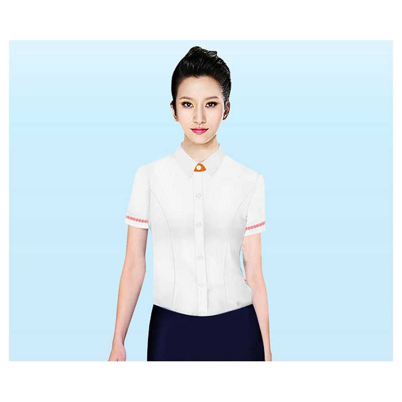 云之润女款短袖衬衣(60%棉,40%涤纶)