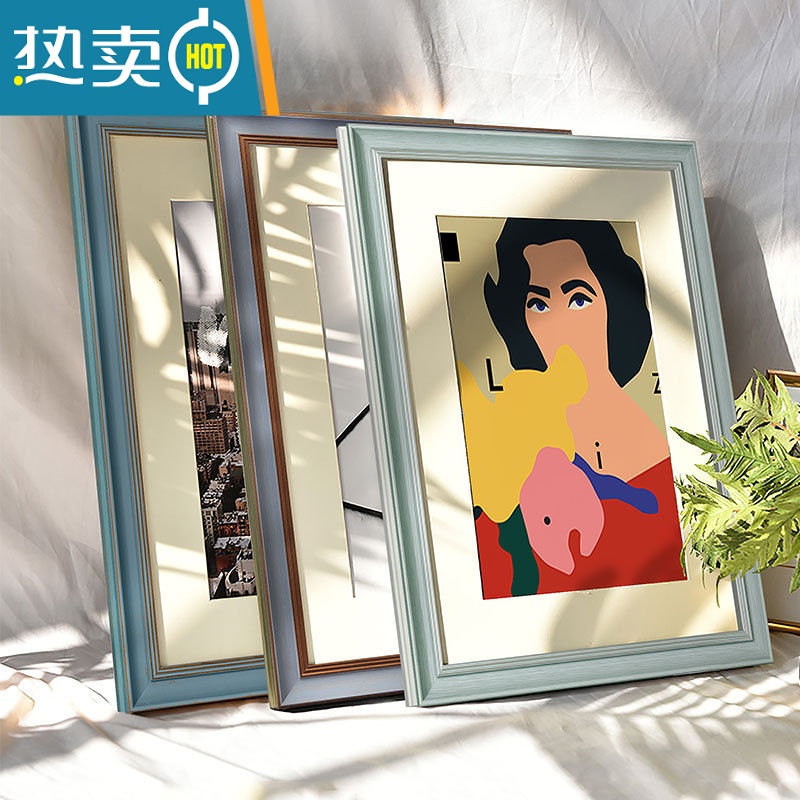 敬平欧式画框挂墙相框24寸30寸20装裱5075cm定制4K8海报框广告框美式 做旧玉 A3挂墙[可放29.7*42cm高清大图