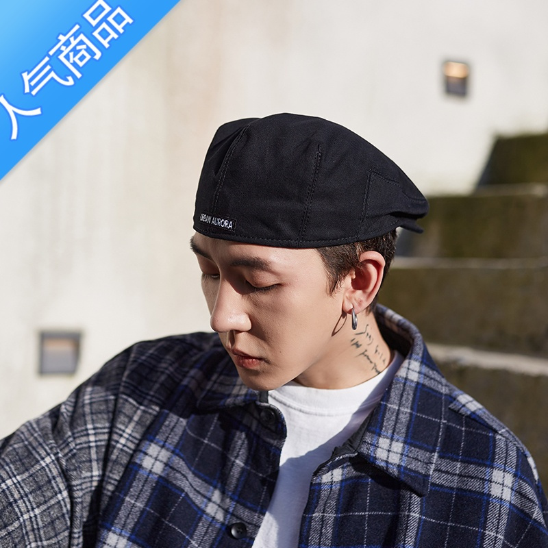 suntek反戴贝雷帽男潮流夏大号鸭嘴帽男生日系前进帽酷帅夏季雅痞帽