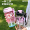 格沫水杯新款女生高颜值吸管杯大容量夏日外出便携塑料水壶子格沫万花筒水杯(元气紫)