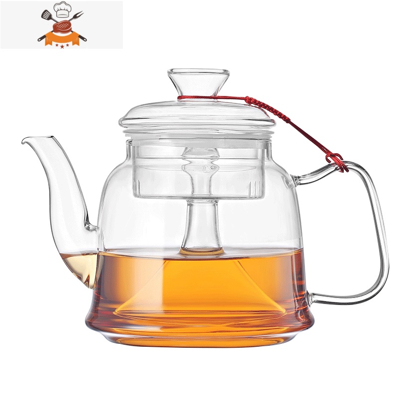蒸茶壶玻璃蒸汽煮茶器家用茶具套装电陶炉煮茶壶烧水壶煮茶炉 B款蒸茶壶单壶1300毫升(双内胆) 敬平高清大图