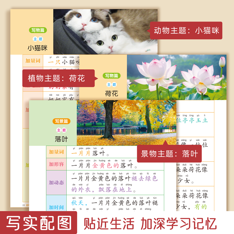 [全4册]五感法晨读+ 扩句法晨读 小学通用 [正版]小学生扩句法五感法写作文好词好句好段思维导图写作技巧与方法专项训练高清大图
