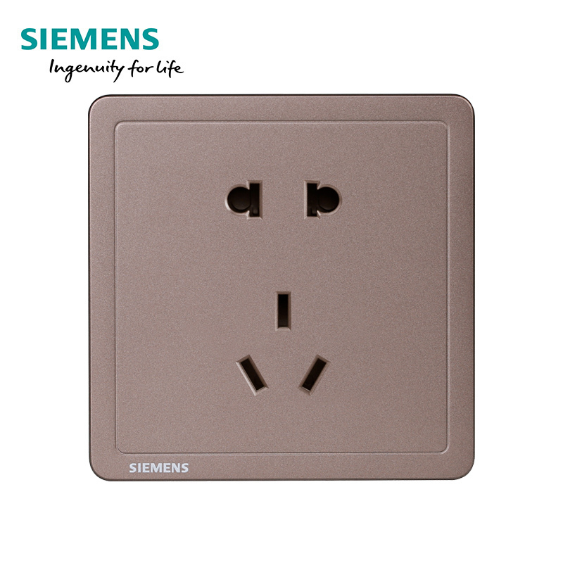 西门子(SIEMENS)开关插座面板致典曦金褐86型五孔USB空调16A 电源插座墙壁暗装