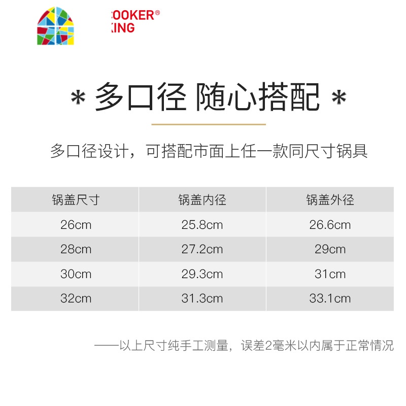 钢化盖家用透明锅盖蒸屉通用手柄配件提钮不锈钢盖 FENGHOU 30厘米盖高清大图