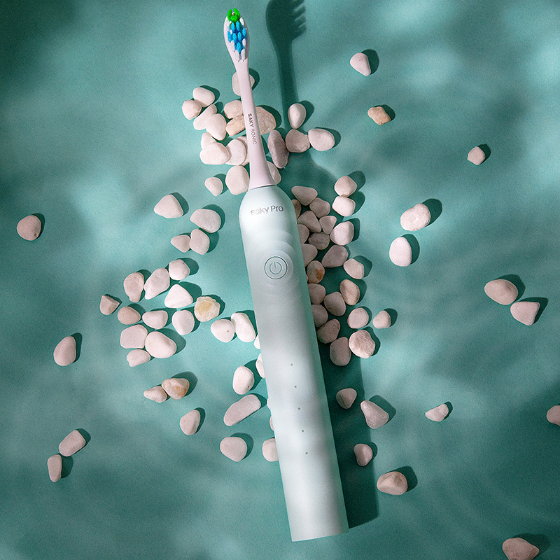 舒客(Saky)刷头套餐电动牙刷G3315绿色无线充电舒克高频超声波震动美白情侣便携防水牙刷