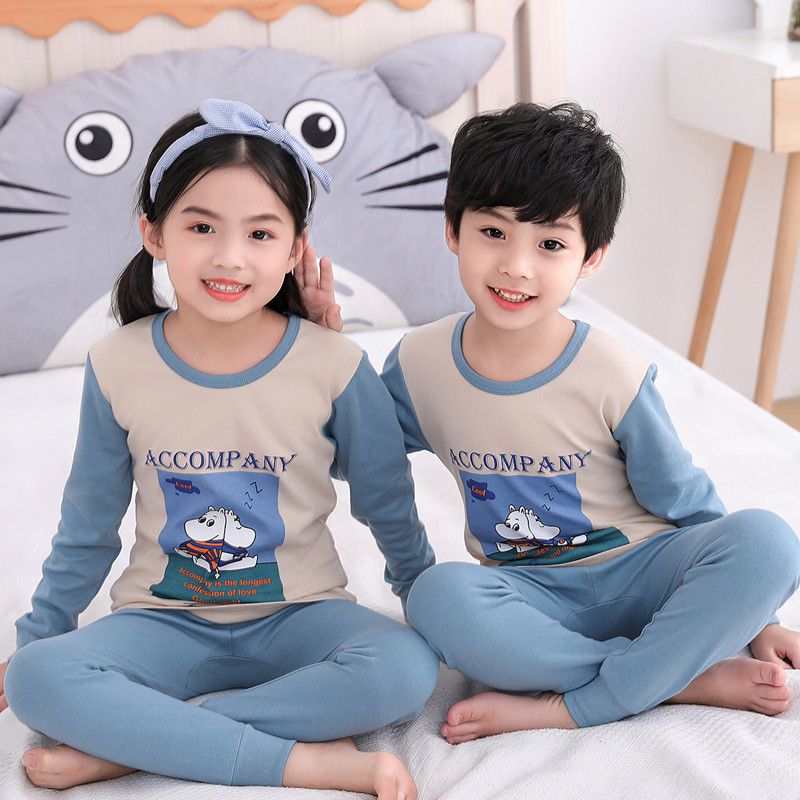 儿童秋衣秋裤套装中大童男孩保暖内衣男童装女童睡衣高清大图