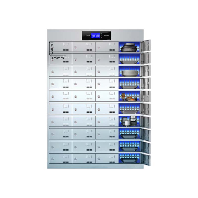 阿拉贡不锈钢员工食堂消毒碗柜餐厅紫外线高温餐具柜多格饭盒储物柜40门餐盘柜 紫外线消毒高温热风循环