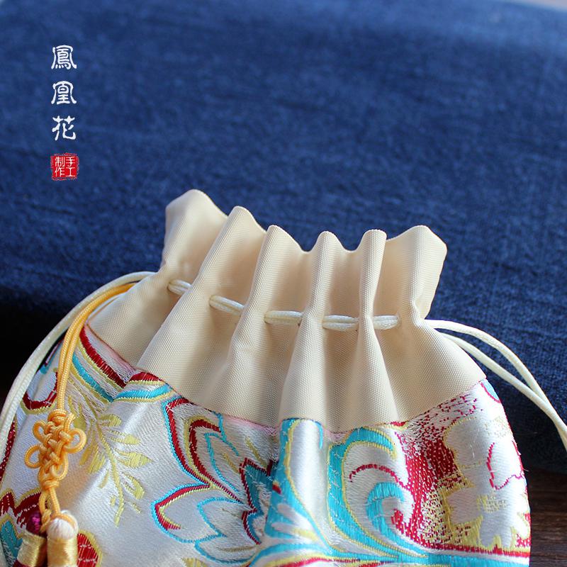 家柏饰(CORATED)手工刺绣香包香囊汉服配饰古风汉服荷包流苏随身腰佩装饰配饰车挂 蓝色雅竹[仅空袋]高清大图