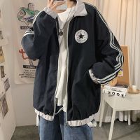 梵克公牛夹克潮2021年新款季痞帅运动外套男装韩版流港风工装外套男潮牌宽松超火上衣服