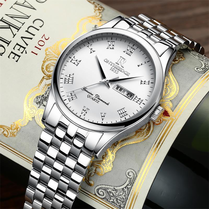 瑞之缘正品手表防水商务精钢带石英表男士腕表超薄时尚商务手表