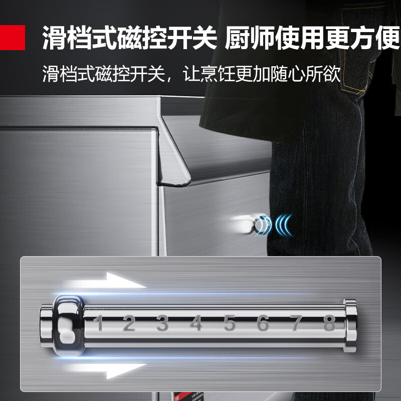 德玛仕(DEMASHI)大功率商用电磁大炒炉大锅灶学校单位食堂 15kw单头电灶具HW-DC15C-07(201材质)高清大图