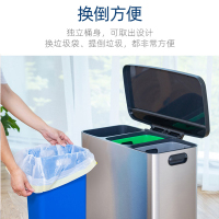 NST/纳仕达 45L经典色大号厨余垃圾分类垃圾桶家用干湿分离垃圾桶轻触式带盖三桶