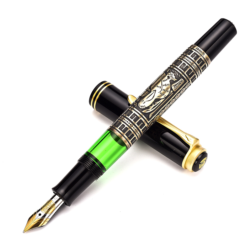 德国百利金(Pelikan )M900 Todelo金雕18K金尖钢笔墨水笔礼品笔