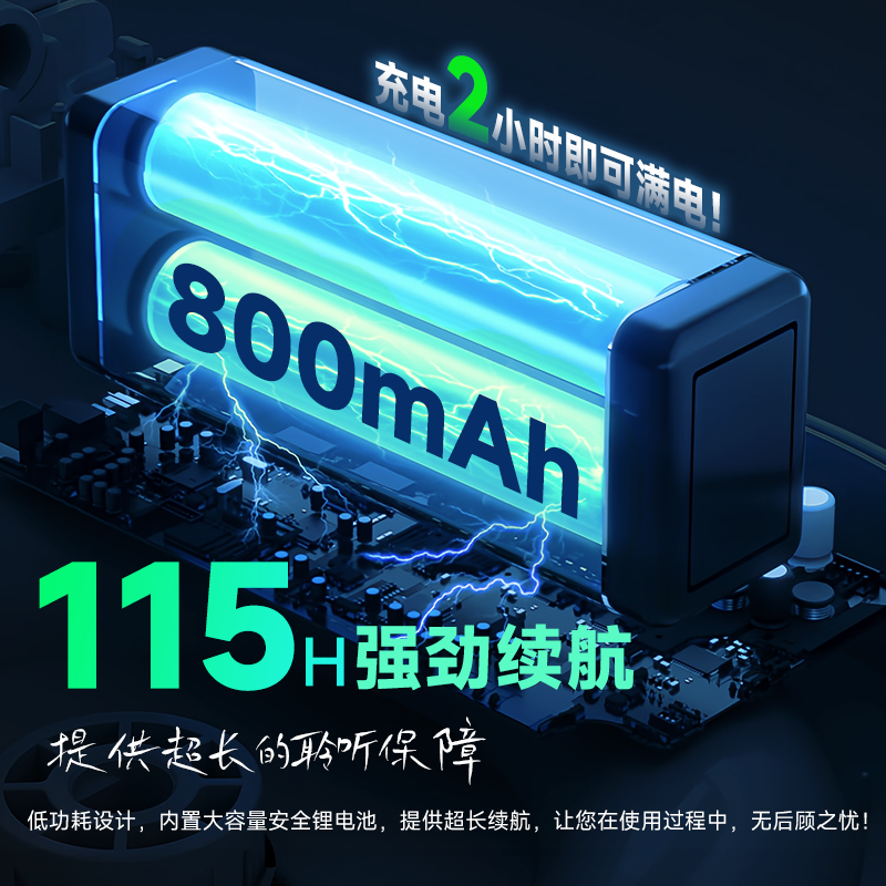 爱国者(AIGO) 运动挂脖式蓝牙耳机[超长续航115小时]可插卡-黑W07 / 个高清大图