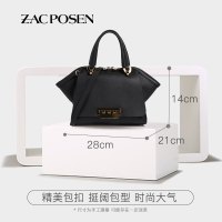 Zac Posen 扎克·珀森 Eartha Iconic系列女士小号牛皮耳朵包双手把手提斜挎包裸色淡金扣