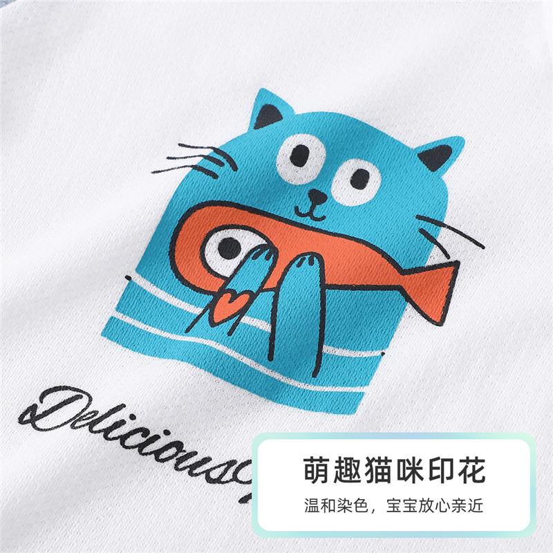猫人[轻薄透气肩开扣短袖哈衣]21年夏上新哈衣婴儿衣服婴儿连体衣