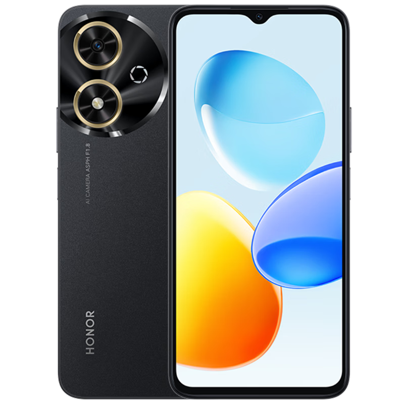 [全新]荣耀 畅玩50m 幻夜黑 6GB+128GB 天玑6100+ 5G芯 5200mAh大电量 90HZ刷新率 智能手机