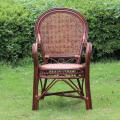 真藤椅单人老人家用靠背椅天然藤编办公麻将休闲阳台桌椅腾滕椅子_10_561_307 普通款酒红色