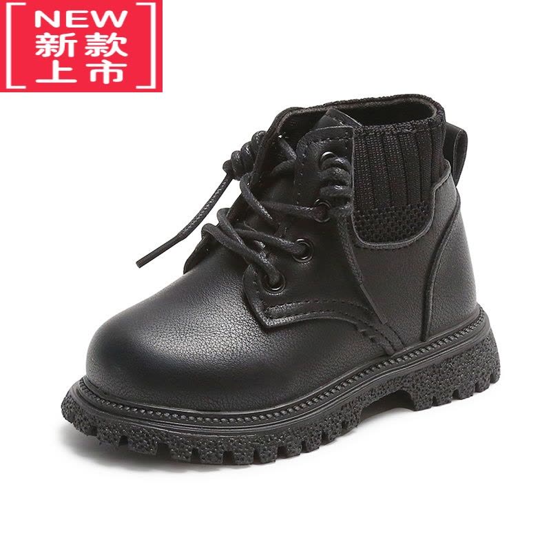 可莉允儿童马丁靴男童秋季新款女童靴子短靴黑色单靴春秋中小童宝宝鞋子图片