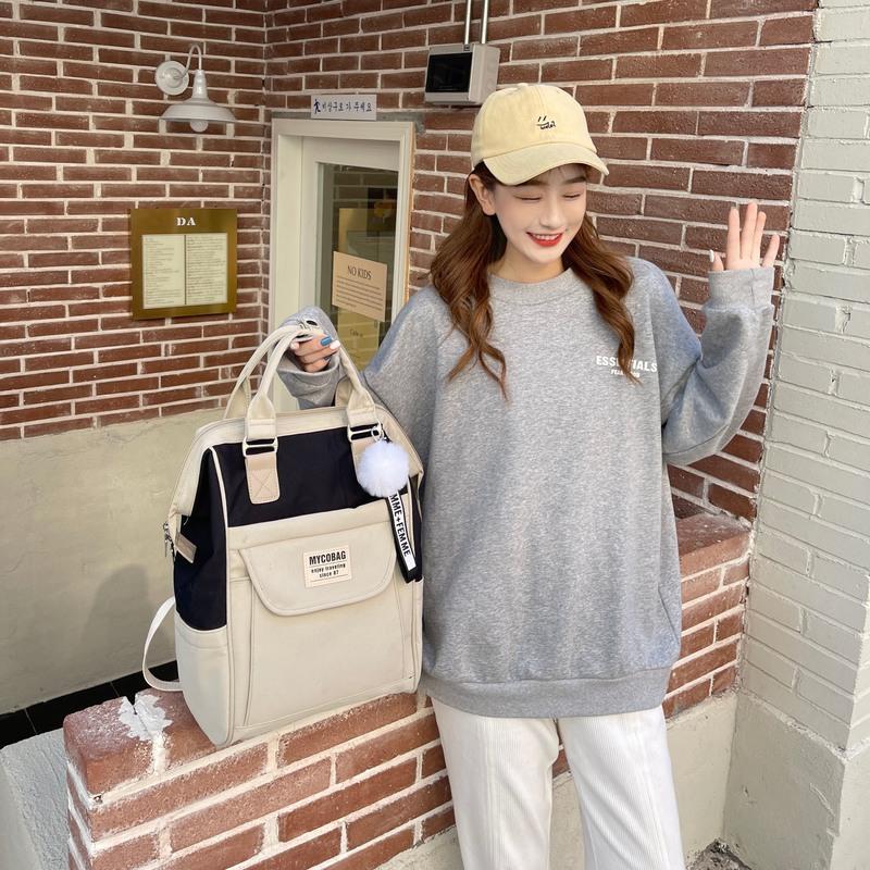 FENGHOU双肩包女2021新款旅行时尚大容量电脑包潮高中大学生书包简约背包旅行包男女高清大图