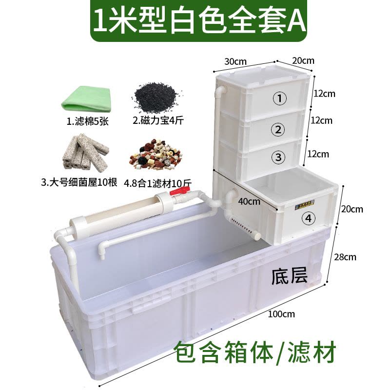 龟箱乌龟缸周转箱沼泽过滤箱水道生态缸内循环净水鱼龟混养滴流盒图片
