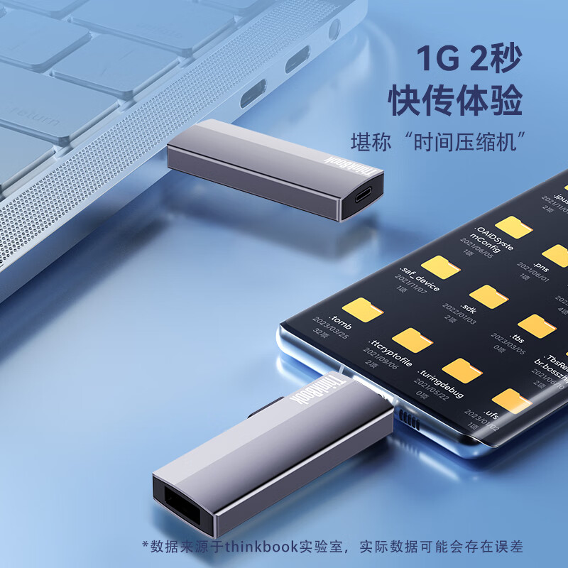 联想ThinkBook Type-C+USB3.2双接口手机固态U盘 BU210(256G)高清大图