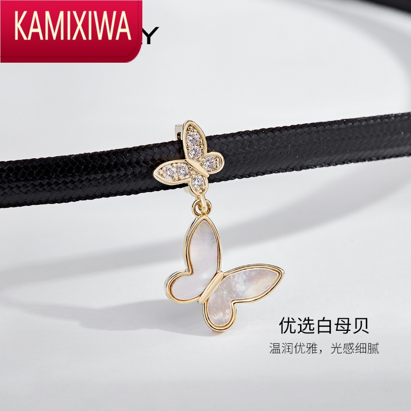 kamixiwa蝴蝶纷飞颈链项圈女短款简约气质网红choker脖子饰品颈带项链