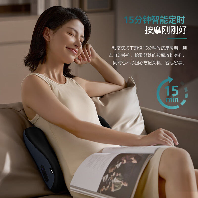 飞利浦(PHILIPS)腰部按摩器车载电动气囊按摩腰靠久坐腰部支撑按摩仪靠垫 3404B 插电款高清大图
