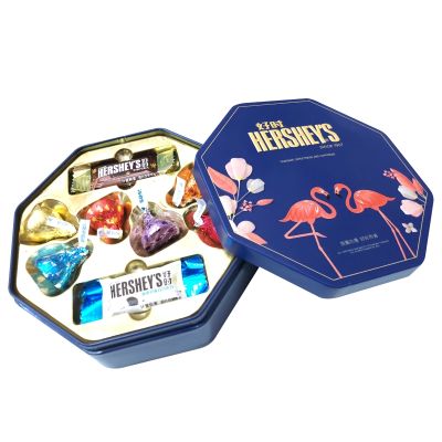Hershey‘s好时之吻巧克力6粒+6排块火烈鸟铁盒礼盒装结婚喜糖蓝色
