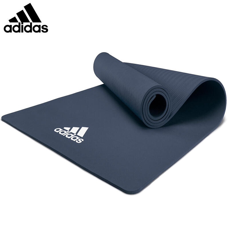 阿迪达斯(adidas)加厚防滑瑜伽垫 纯色8mm平板支撑垫EVA健身垫舞蹈垫ADYG-10100BL/MR/RG/GN