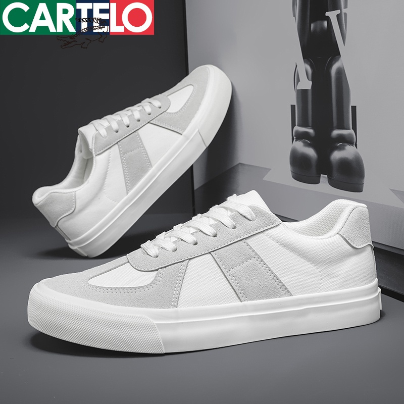 [线下专柜同款]卡帝乐鳄鱼(CARTELO)新款百搭透气男鞋时尚潮流休闲鞋男士板鞋帆布鞋