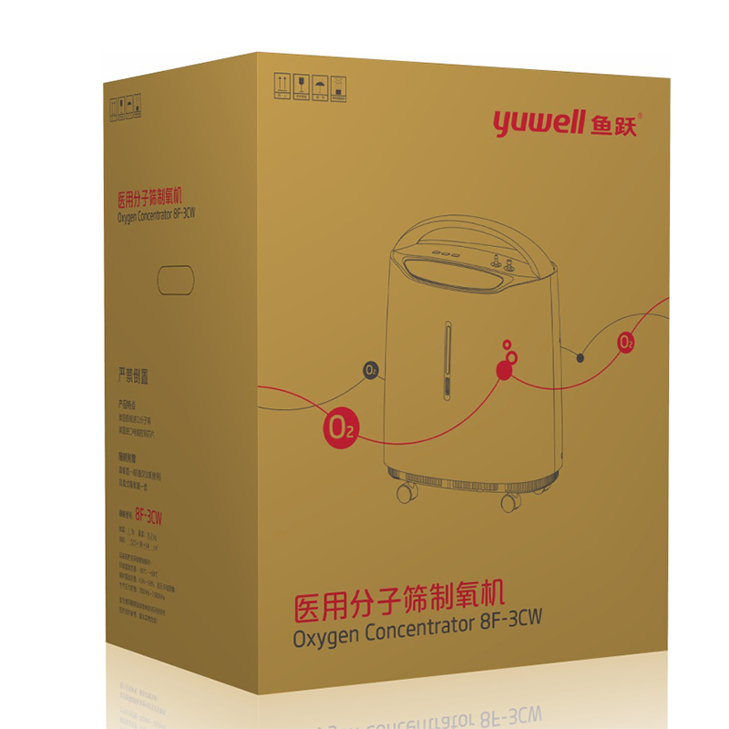 鱼跃(YUWELL) 制氧机 医用级升级款8F-3CW氧气机带雾化 老人孕妇学生吸氧机氧气机吸氧器3升机