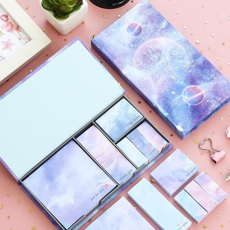便利贴套装多功能可撕可爱学生少女心n次贴创意星空樱花便签本子 默认
