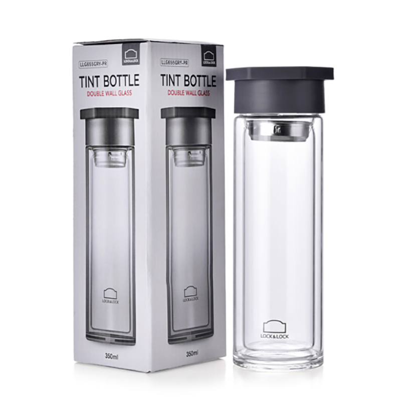 乐扣乐扣双层耐热玻璃杯 LLG655GRY-PR 350mL
