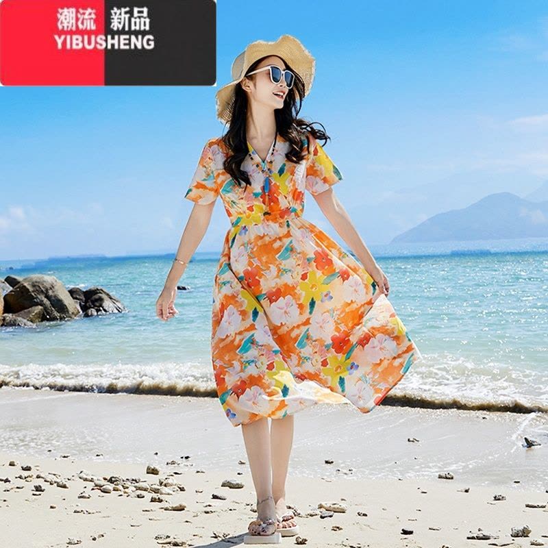 YIBUSHENG三亚沙滩裙女季海南岛云南旅游渡假泰国海边拍照仙穿搭连衣裙图片