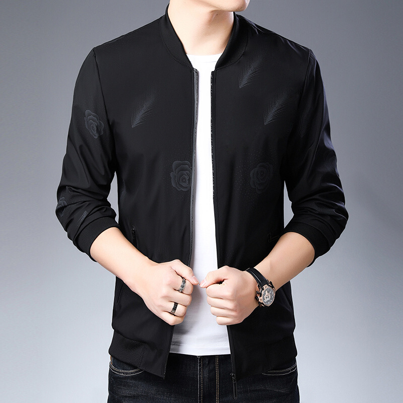 梵克公牛春季中青年男人薄款外套 2021热新款新款长袖夹克衫男装拉链