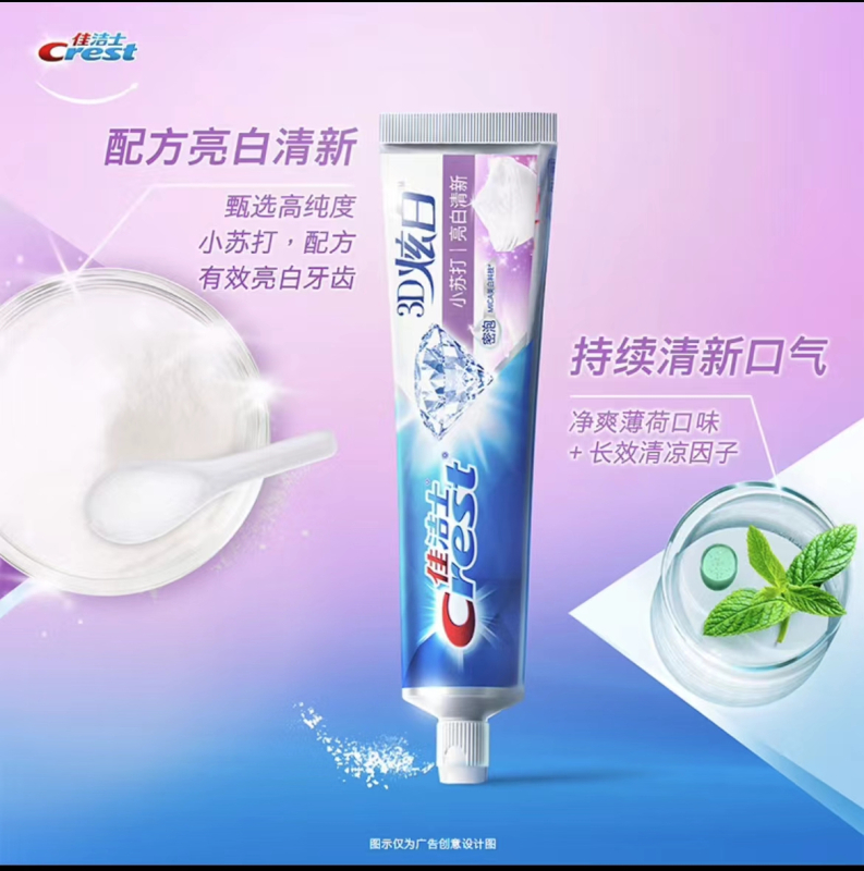 佳洁士 3D炫白小苏打美白牙膏120g 新老包装随机发货高清大图