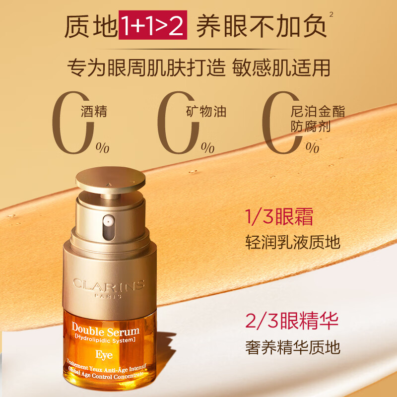 娇韵诗双萃精华眼霜20ml维稳滋润淡眼纹舒缓提拉护肤品高清大图