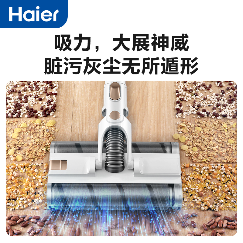 海尔(Haier) 无线吸尘器家用车载手持轻量大吸力大功率小型智能除尘吸螨一体机猫毛地毯吸尘机HZ-Q13W Pro