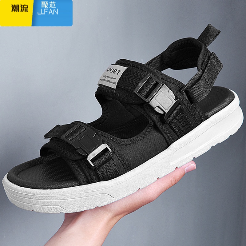 聚范男士凉鞋夏时尚防滑沙滩鞋两用室外穿2024新款潮流凉拖休闲拖鞋男高清大图