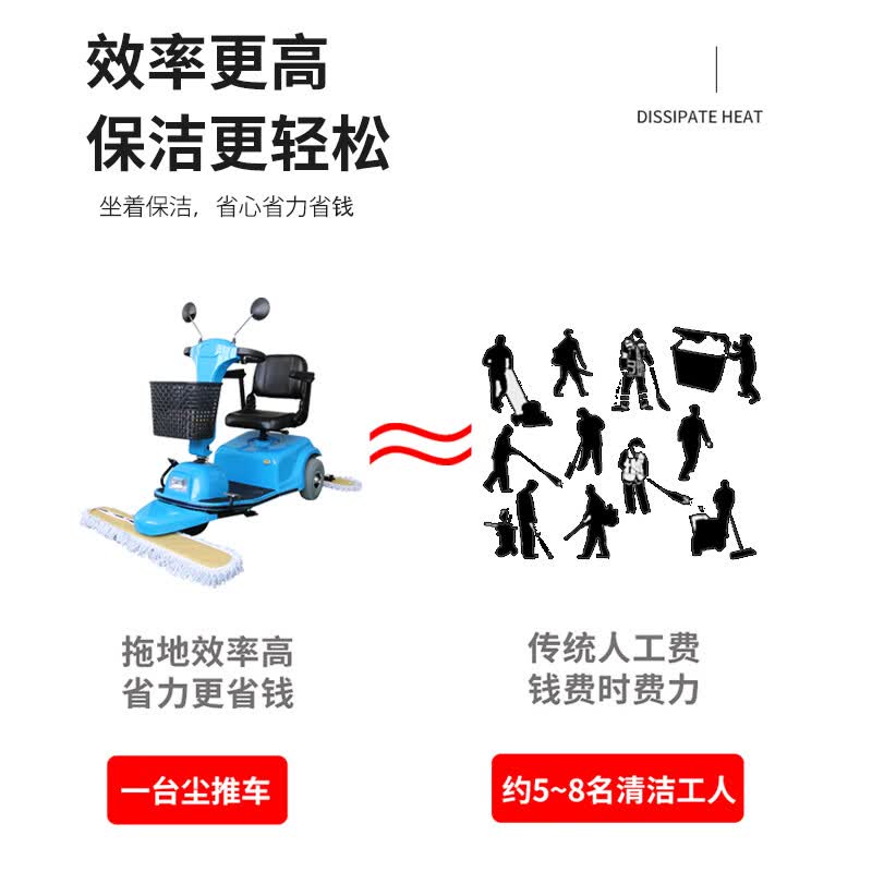 复宜驾驶式电动三轮尘推车C3102配48 20铅酸电池高清大图