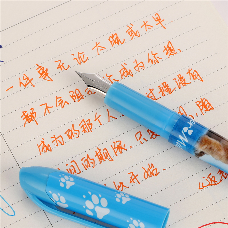 缤乐美（papermate）纯蓝色学生钢笔/墨水笔 宠物狗狗 学生正姿练字笔 EF尖高清大图
