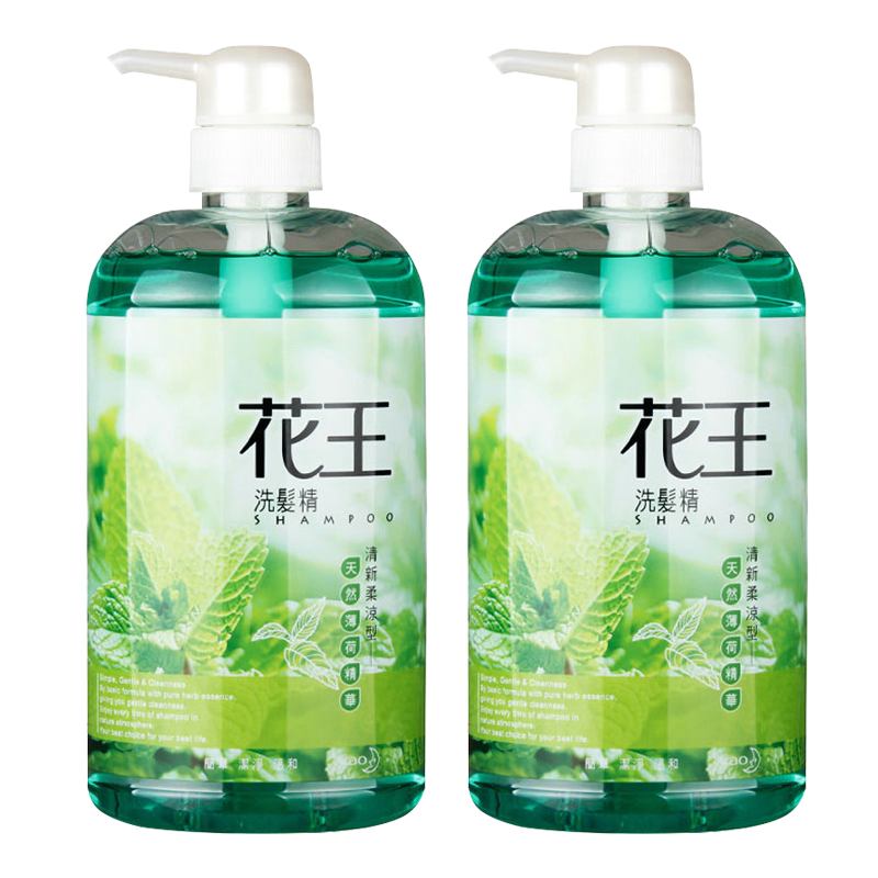 花王kao洗发水洗发精750ml瓶洗发露原装进口薄荷清凉2瓶装