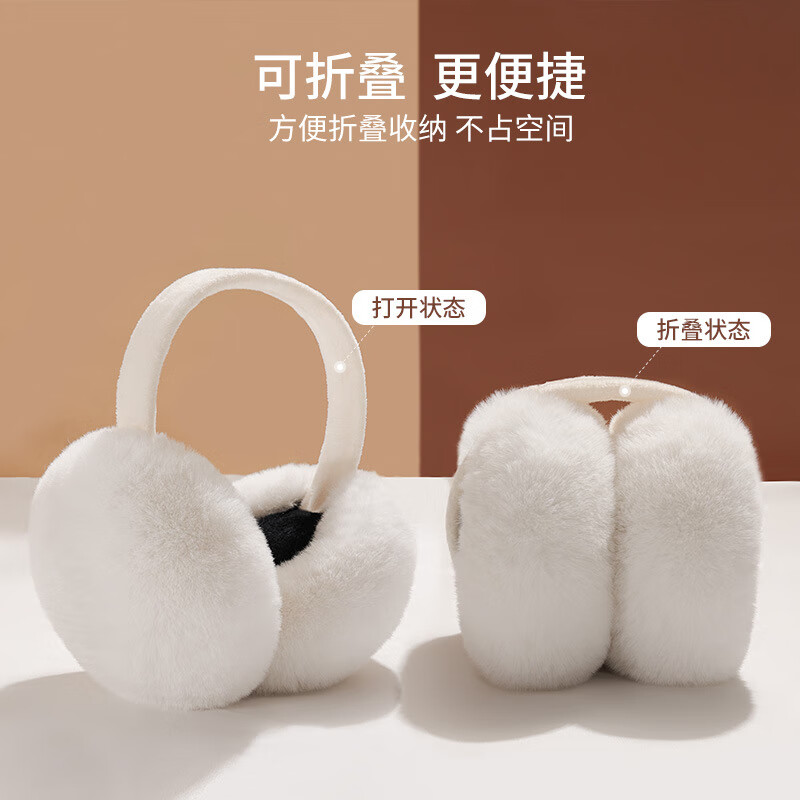 京京日上(JingJingRS) 冬季保暖耳罩女士户外防风防寒加绒加厚可折叠耳捂升级款 粉色高清大图